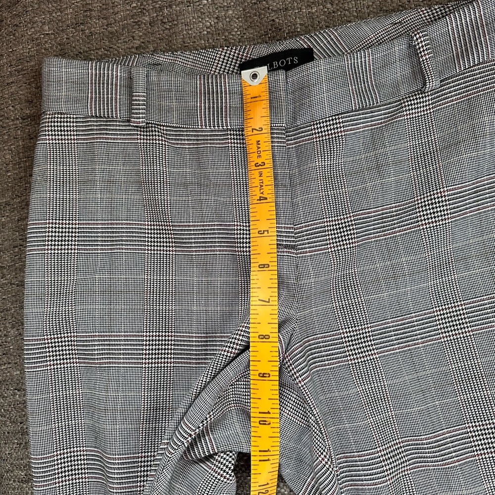 Talbots Petites Curvy Gray Glen Plaid Trousers Straight Leg Dress Pants 4P - Picture 8 of 13